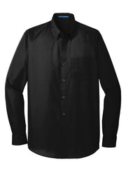 Men's Long Sleeve Carefree Poplin Shirt W/ LOGO LEFT CHEST