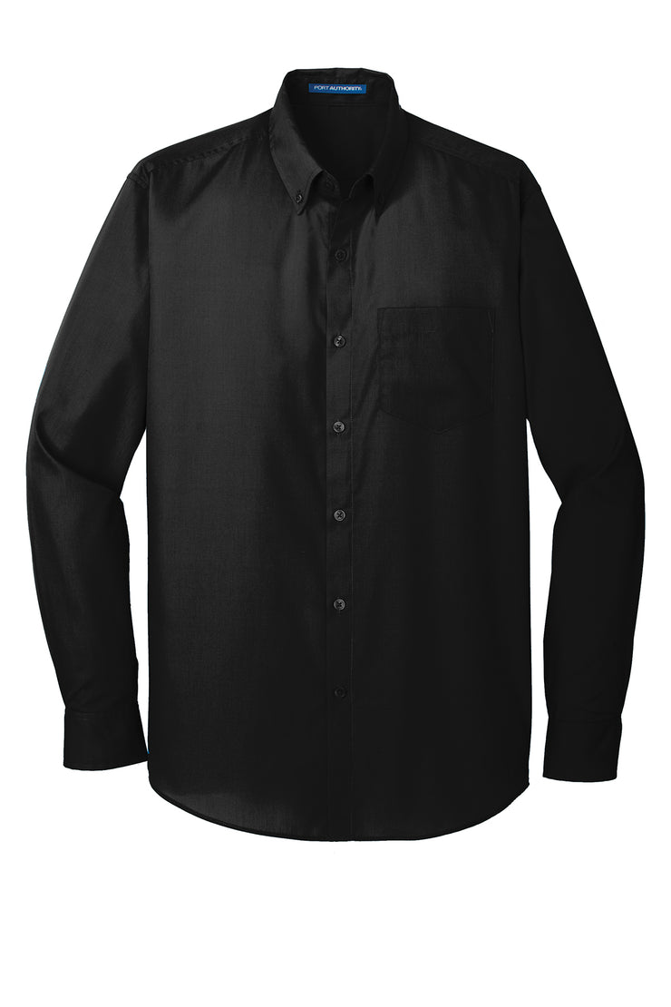 Men's Long Sleeve Carefree Poplin Shirt W/ LOGO LEFT CHEST
