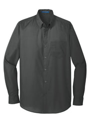 Men's Long Sleeve Carefree Poplin Shirt W/ LOGO LEFT CHEST