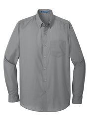 Men's Long Sleeve Carefree Poplin Shirt W/ LOGO LEFT CHEST