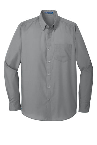 Men's Long Sleeve Carefree Poplin Shirt W/ LOGO LEFT CHEST