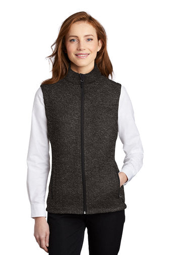 Ladies Port Authority Sweater Fleece Vest w/ LOGO Left Chest
