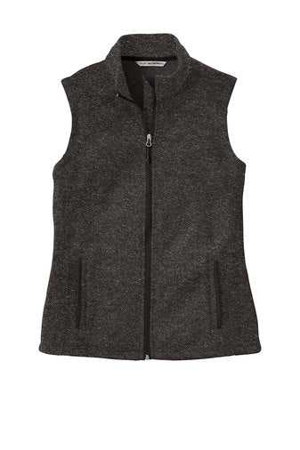 Ladies Port Authority Sweater Fleece Vest w/ LOGO Left Chest
