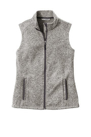 Ladies Port Authority Sweater Fleece Vest w/ LOGO Left Chest