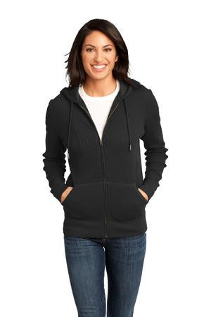 Women's Heavyweight Thermal Full-Zip Hoodie (DU TRI LOGO EMBROIDERED LEFT CHEST)